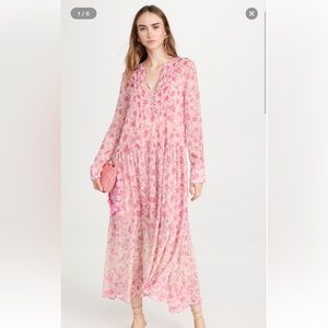 Free People Women's See It Through Dress Pink Rose Combo